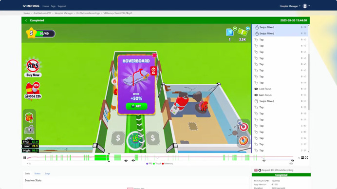 Screenshot of the app